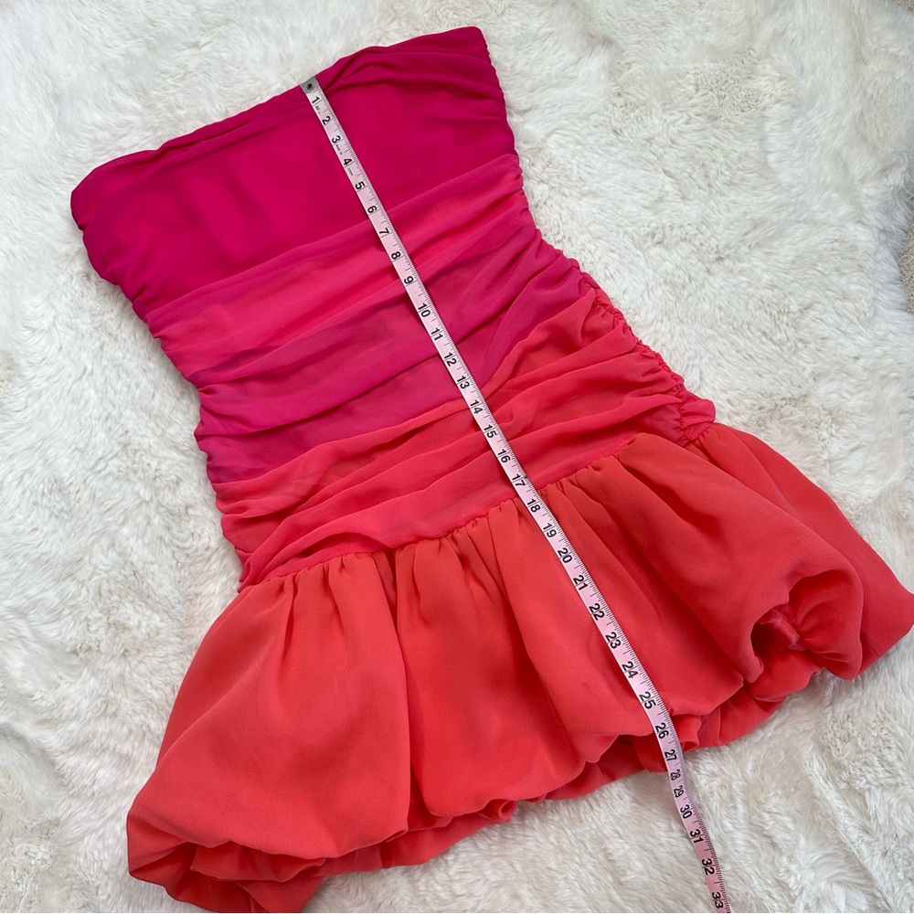 NBD Anaisha Vibrant Pink and Orange Strapless Mini Dress, M - Picture 9 of 12